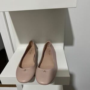 Kate Spade pink whit  bow  Ballet Flats